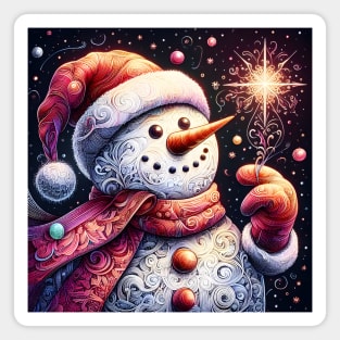 Discover Frosty's Wonderland: Whimsical Christmas Art Featuring Frosty the Snowman for a Joyful Holiday Experience! Magnet